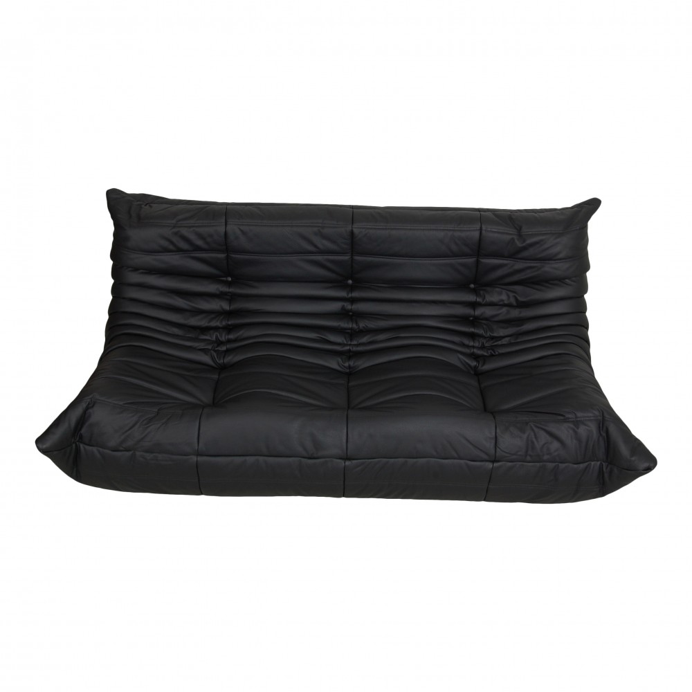 Buy TOGO 3 seater sofa in black leather CPHClassic
